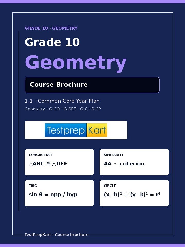 Grade 10 1:1 Math course brochure cover