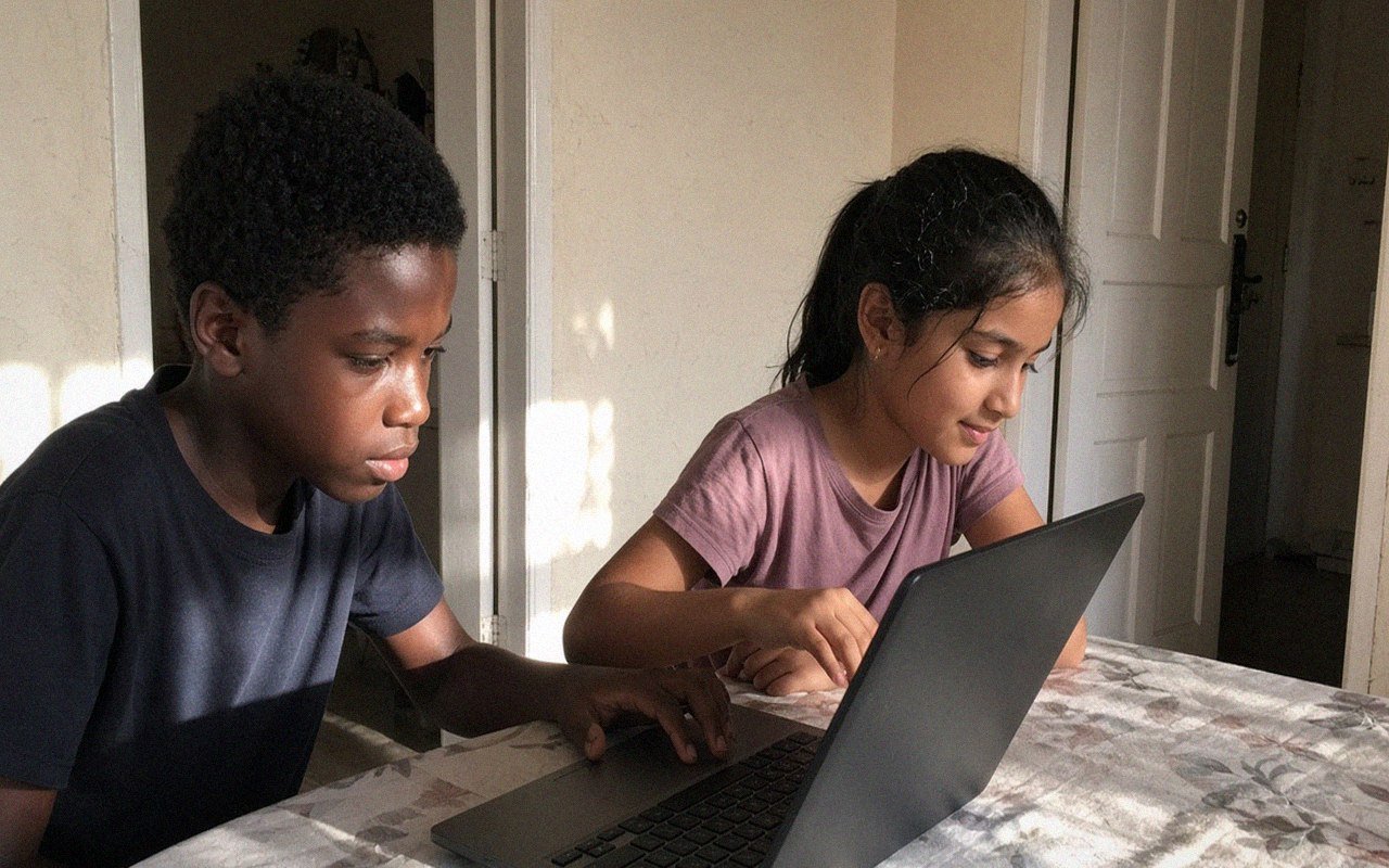 Grade 4 student working through a short online math topic pack