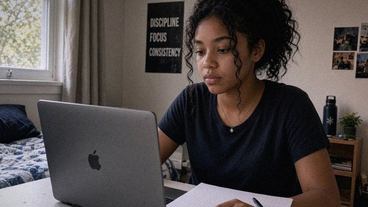 Grade 8 student learning math online (live class)