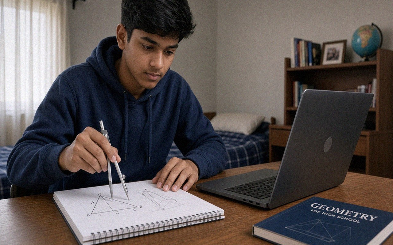 High school student practicing Digital SAT Math in Bluebook