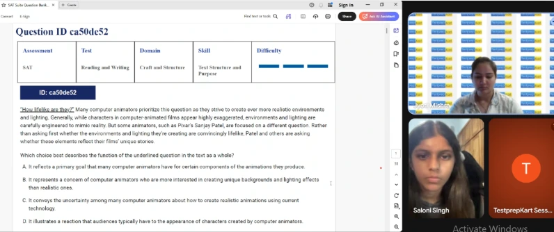 One-on-one SAT tutoring